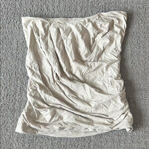 Neutral Strapless Ruched Tube Top